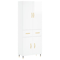 Credenza Bianco Lucido 69,5x34x180 cm in Legno Multistrato 3198131