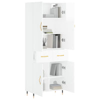 Credenza Bianco Lucido 69,5x34x180 cm in Legno Multistrato 3198131