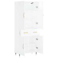 Credenza Bianco Lucido 69,5x34x180 cm in Legno Multistrato 3198131