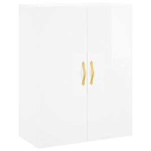 Credenza Bianco Lucido 69,5x34x180 cm in Legno Multistrato 3198131