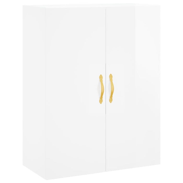 Credenza Bianco Lucido 69,5x34x180 cm in Legno Multistrato 3198131