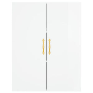 Credenza Bianco Lucido 69,5x34x180 cm in Legno Multistrato 3198131