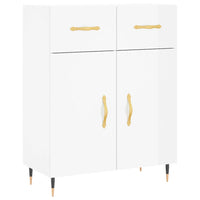 Credenza Bianco Lucido 69,5x34x180 cm in Legno Multistrato 3198131