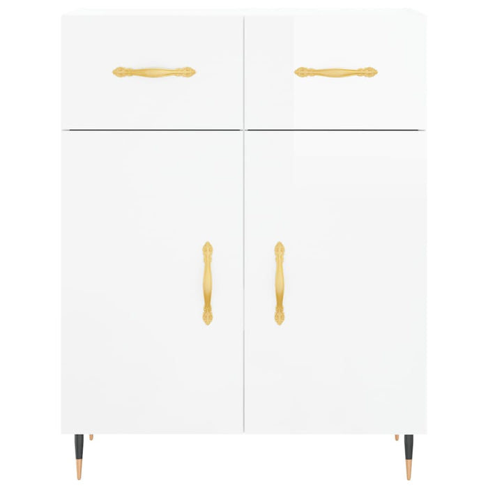 Credenza Bianco Lucido 69,5x34x180 cm in Legno Multistrato 3198131