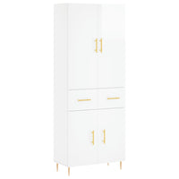 Credenza Bianco Lucido 69,5x34x180 cm in Legno Multistrato 3198139