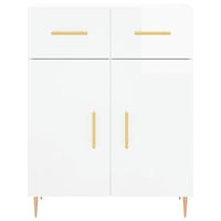 Credenza Bianco Lucido 69,5x34x180 cm in Legno Multistrato 3198139