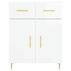 Credenza Bianco Lucido 69,5x34x180 cm in Legno Multistrato 3198139