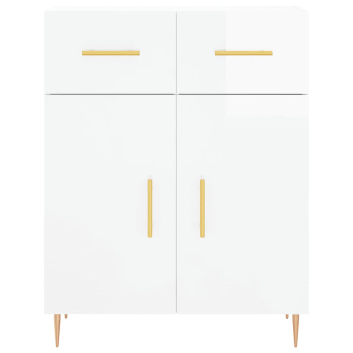 Credenza Bianco Lucido 69,5x34x180 cm in Legno Multistrato 3198139