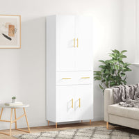 Credenza Bianco Lucido 69,5x34x180 cm in Legno Multistrato 3198139