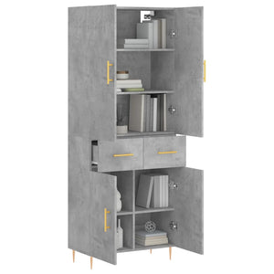 Credenza Grigio Cemento 69,5x34x180 cm in Legno Multistratocod mxl 101908