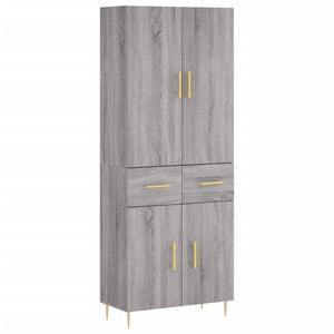 Credenza Grigio Sonoma 69,5x34x180 cm in Legno Multistrato 3198143