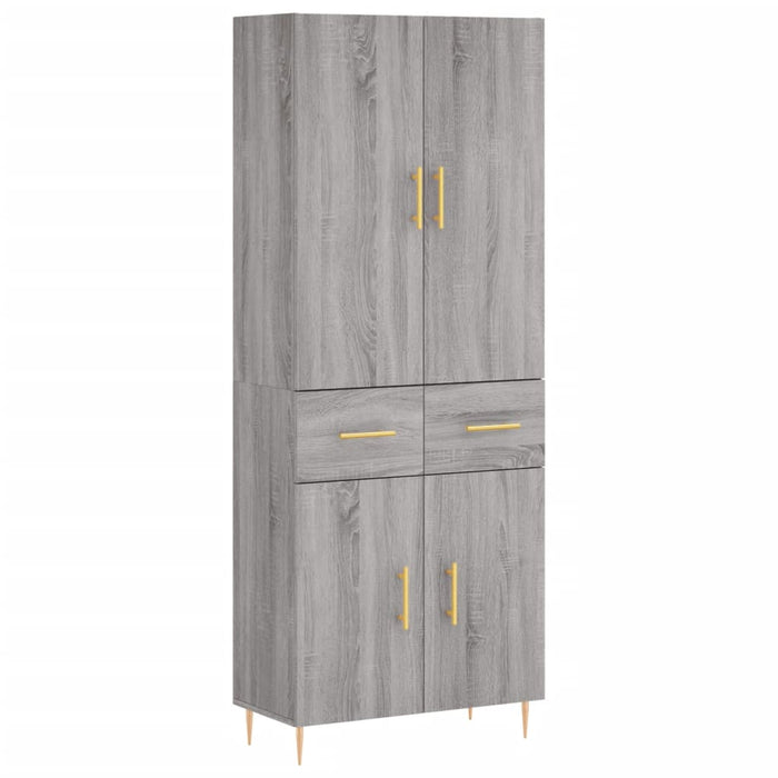 Credenza Grigio Sonoma 69,5x34x180 cm in Legno Multistrato 3198143