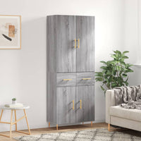 Credenza Grigio Sonoma 69,5x34x180 cm in Legno Multistrato 3198143