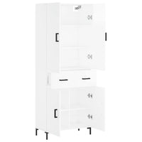 Credenza Bianco Lucido 69,5x34x180 cm in Legno Multistrato 3198147