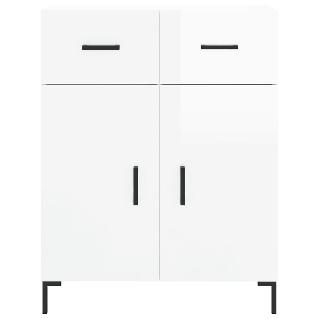 Credenza Bianco Lucido 69,5x34x180 cm in Legno Multistrato 3198147