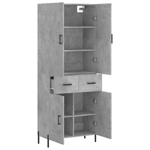 Credenza Grigio Cemento 69,5x34x180 cm in Legno Multistrato 3198157