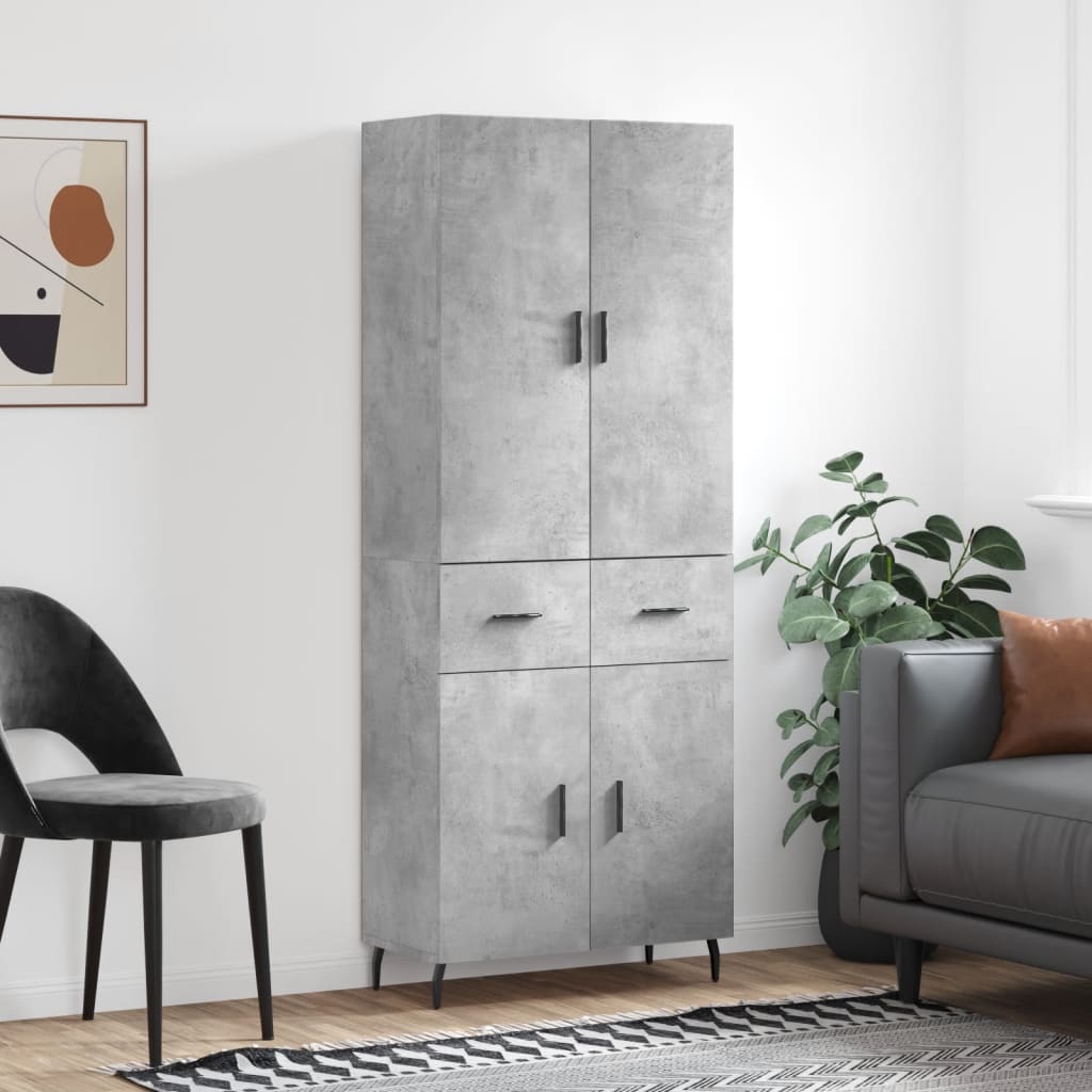 Credenza Grigio Cemento 69,5x34x180 cm in Legno Multistratocod mxl 125421