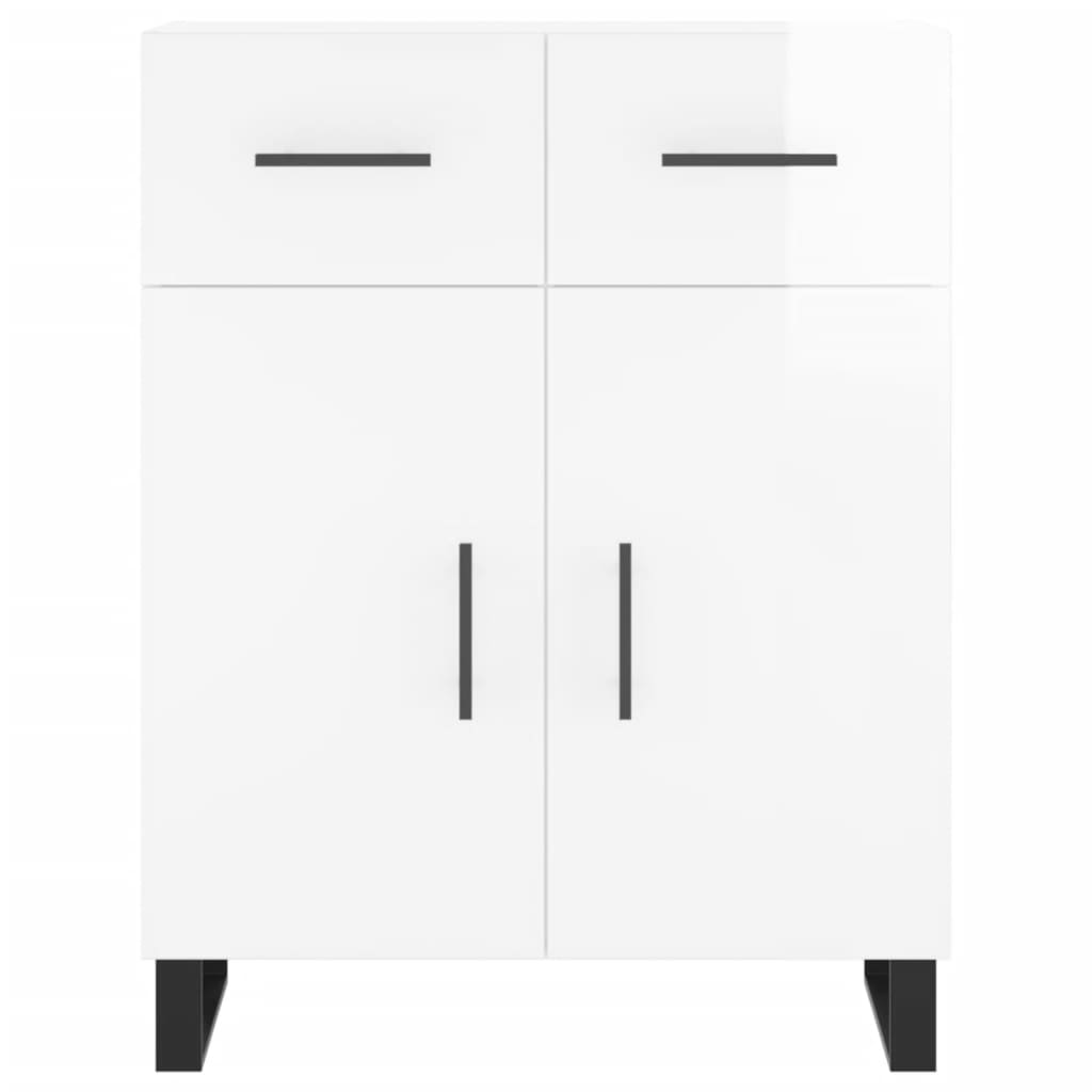 Credenza Bianco Lucido 69,5x34x180 cm in Legno Multistrato 3198171