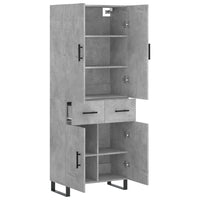 Credenza Grigio Cemento 69,5x34x180 cm in Legno Multistrato 3198173