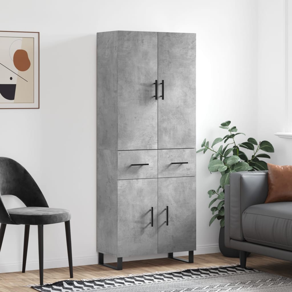 Credenza Grigio Cemento 69,5x34x180 cm in Legno Multistratocod mxl 125858