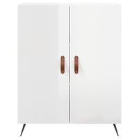 Credenza Bianco Lucido 69,5x34x180 cm in Legno Multistrato 3198187