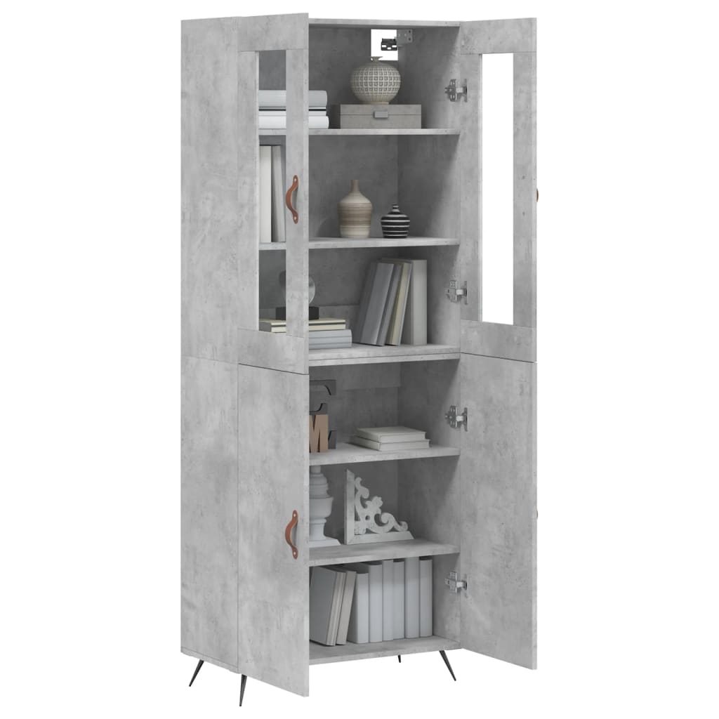 Credenza Grigio Cemento 69,5x34x180 cm in Legno Multistrato 3198189