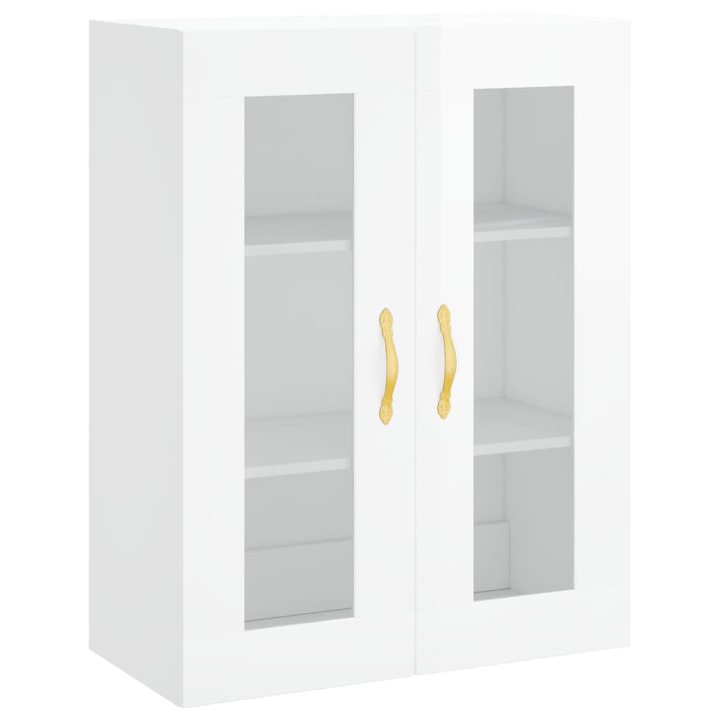 Credenza Bianco Lucido 69,5x34x180 cm in Legno Multistrato 3198195