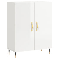 Credenza Bianco Lucido 69,5x34x180 cm in Legno Multistrato 3198195