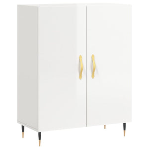 Credenza Bianco Lucido 69,5x34x180 cm in Legno Multistrato 3198195