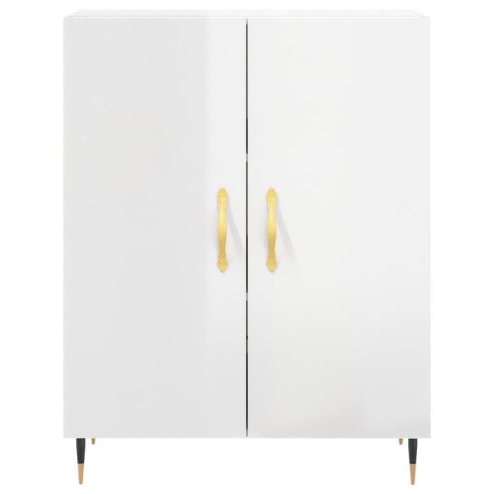 Credenza Bianco Lucido 69,5x34x180 cm in Legno Multistrato 3198195