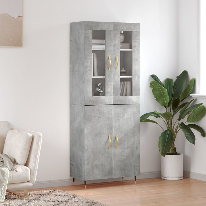 Credenza Grigio Cemento 69,5x34x180 cm in Legno Multistratocod mxl 102048