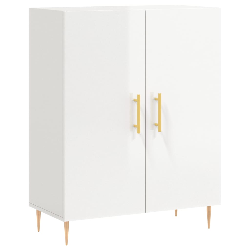 Credenza Bianco Lucido 69,5x34x180 cm in Legno Multistrato 3198203