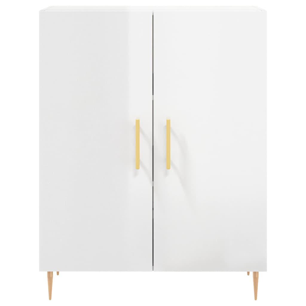 Credenza Bianco Lucido 69,5x34x180 cm in Legno Multistrato 3198203