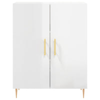 Credenza Bianco Lucido 69,5x34x180 cm in Legno Multistrato 3198203