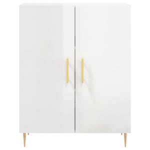 Credenza Bianco Lucido 69,5x34x180 cm in Legno Multistrato 3198203