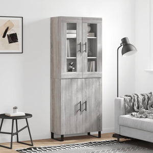 Credenza Grigio Sonoma 69,5x34x180 cm in Legno Multistrato 3198239