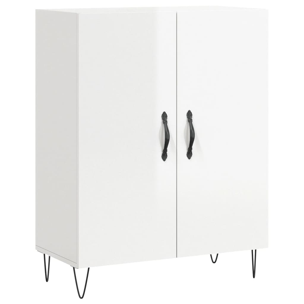 Credenza Bianco Lucido 69,5x34x180 cm in Legno Multistrato 3198243