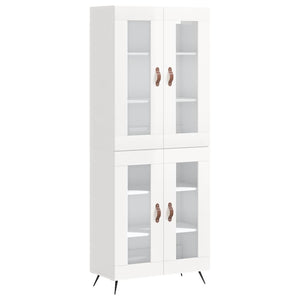 Credenza Bianco Lucido 69,5x34x180 cm in Legno Multistrato 3198251