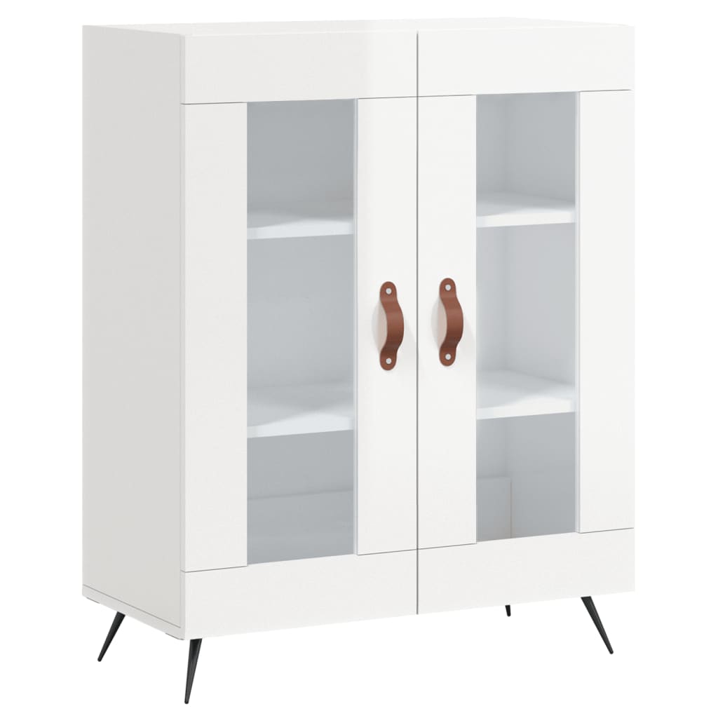 Credenza Bianco Lucido 69,5x34x180 cm in Legno Multistrato 3198251