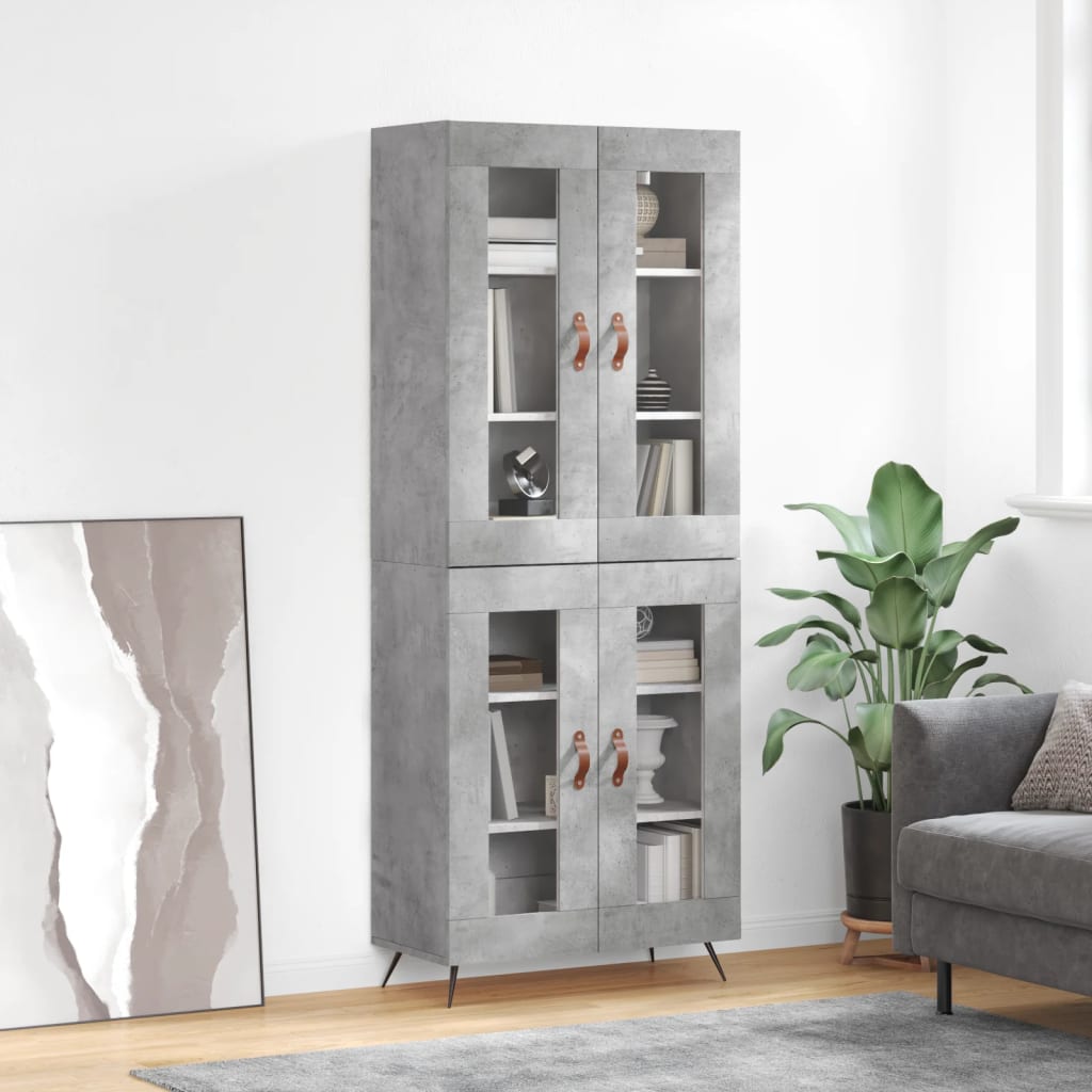 Credenza Grigio Cemento 69,5x34x180 cm in Legno Multistratocod mxl 101893