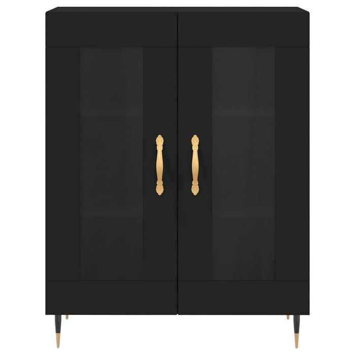 Credenza Nera 69,5x34x180 cm in Legno Multistrato 3198258