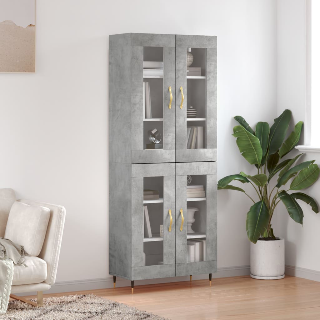 Credenza Grigio Cemento 69,5x34x180 cm in Legno Multistrato 3198261