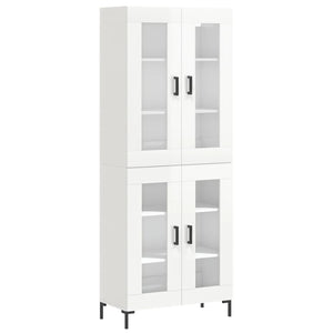 Credenza Bianco Lucido 69,5x34x180 cm in Legno Multistrato 3198275