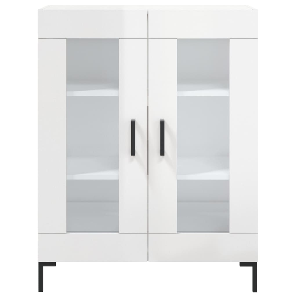 Credenza Bianco Lucido 69,5x34x180 cm in Legno Multistrato 3198275