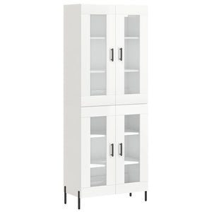 Credenza Bianco Lucido 69,5x34x180 cm in Legno Multistrato 3198283