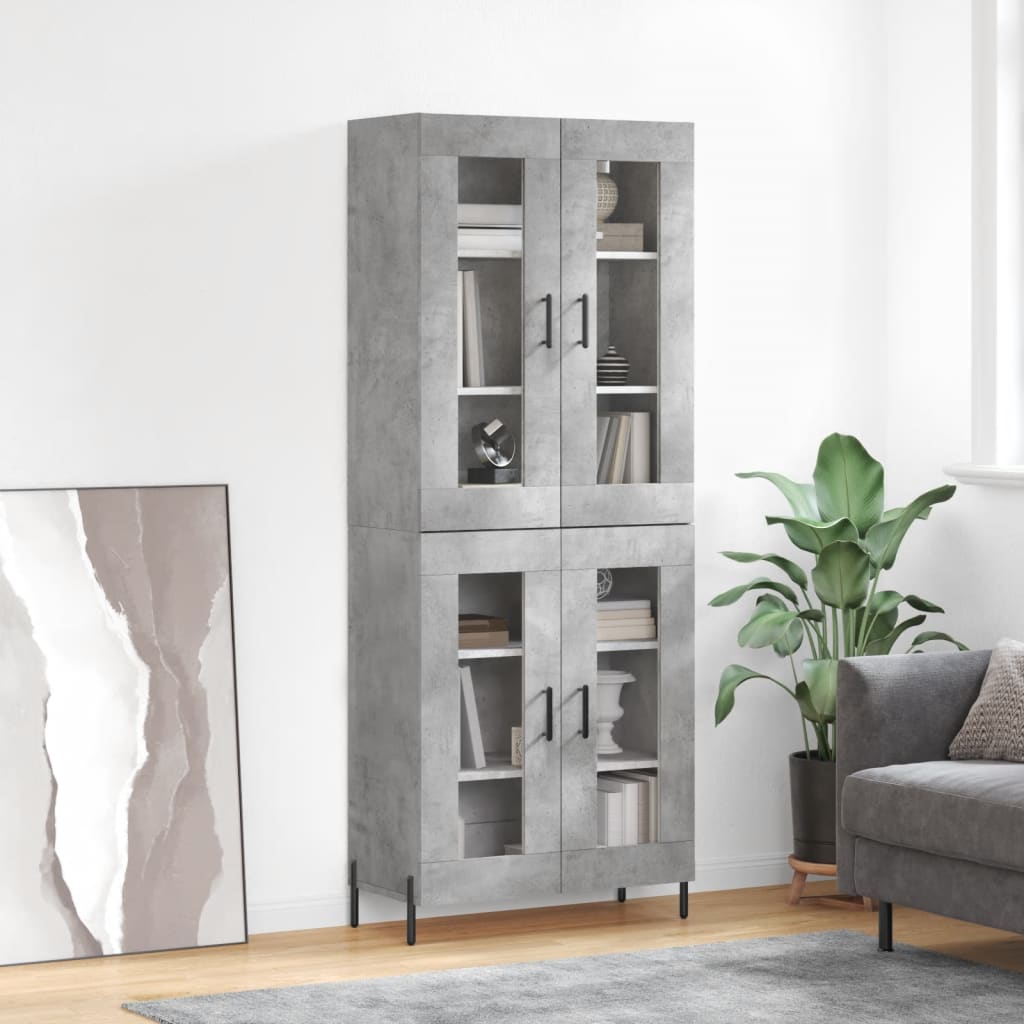 Credenza Grigio Cemento 69,5x34x180 cm in Legno Multistratocod mxl 102091