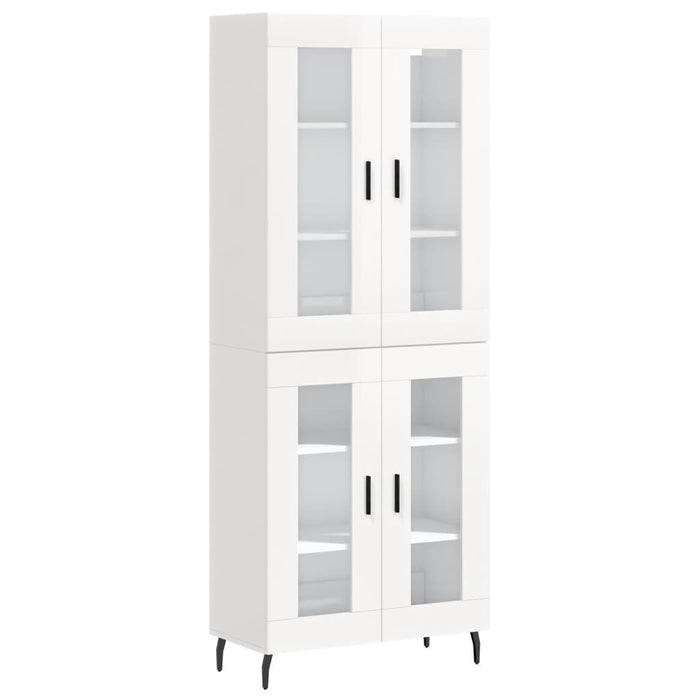 Credenza Bianco Lucido 69,5x34x180 cm in Legno Multistrato 3198291