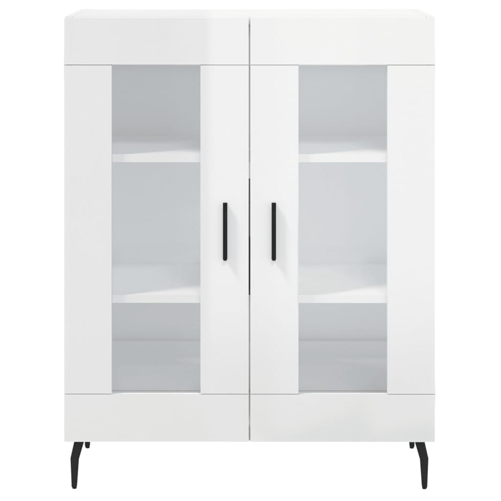 Credenza Bianco Lucido 69,5x34x180 cm in Legno Multistrato 3198291