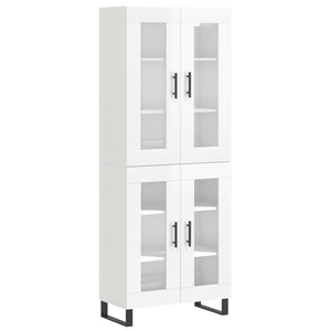 Credenza Bianco Lucido 69,5x34x180 cm in Legno Multistrato 3198299