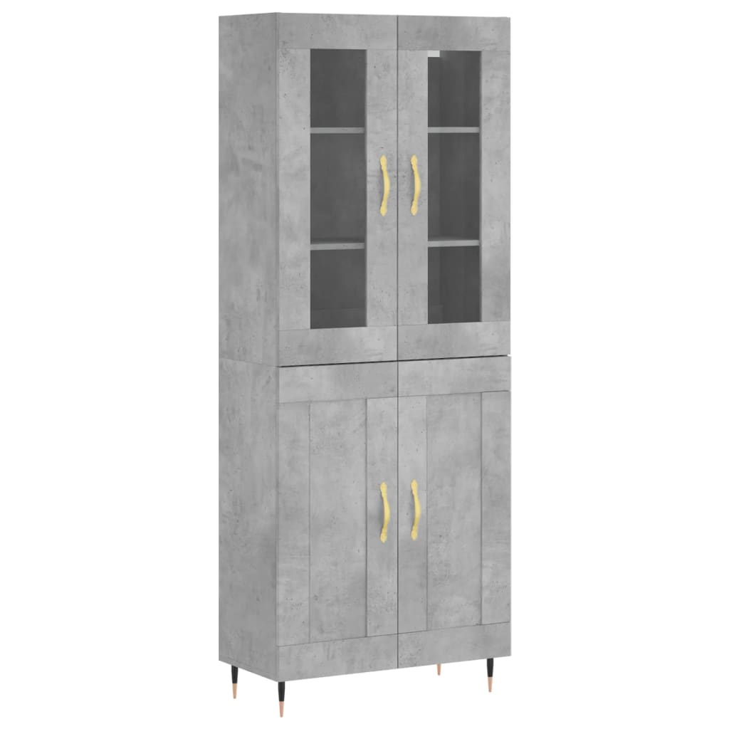 Credenza Grigio Cemento 69,5x34x180 cm in Legno Multistrato 3198325